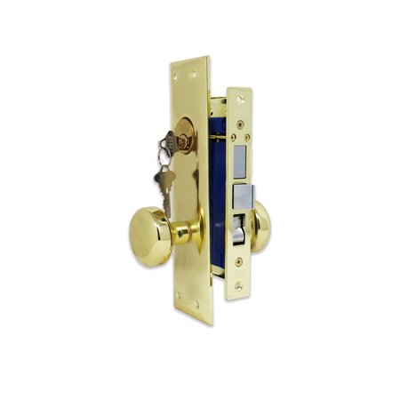 PREMIER LOCK Brass Mortise Entry Left Hand Door Lock Set with 2.5 in. Backset, 2 SC1 Keys and Swivel Spindle ML01N